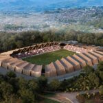Um estádio de madeira sustentável no Japão