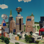 Um diorama em miniatura para uma financeira na Reino Unido