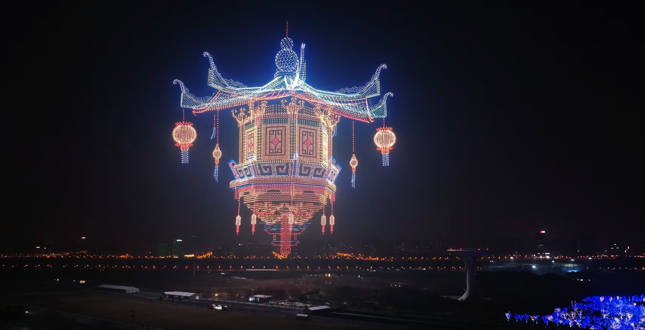O record em show de drones na China